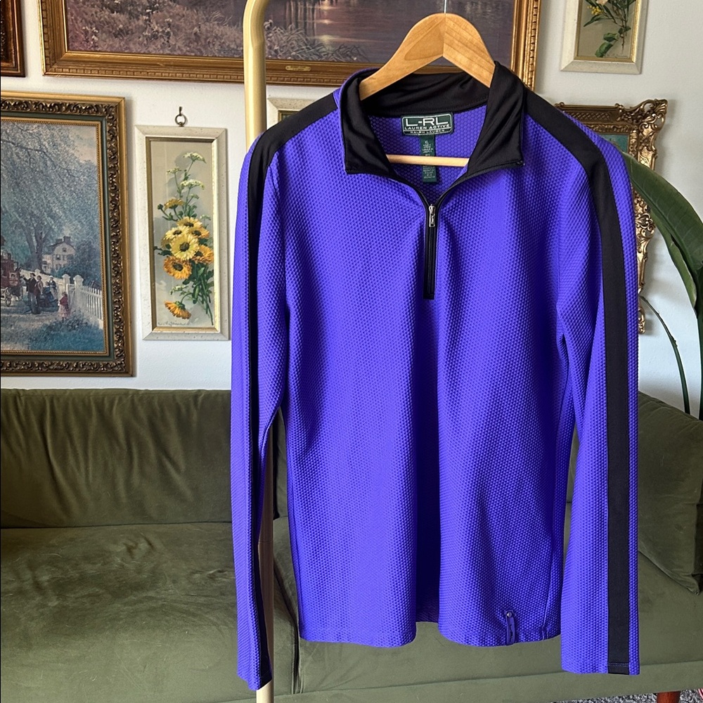 Ralph Lauren Active Purple and Black Zip-Up Top